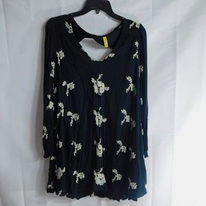 Free People Black/White BoHo Dress Size Small